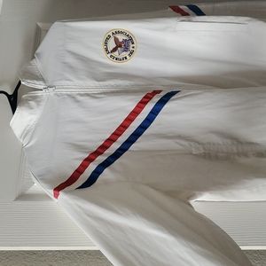 Retired Enlisted Association Jacket  XXL White  Military Vtg  Made In USA Zip Up